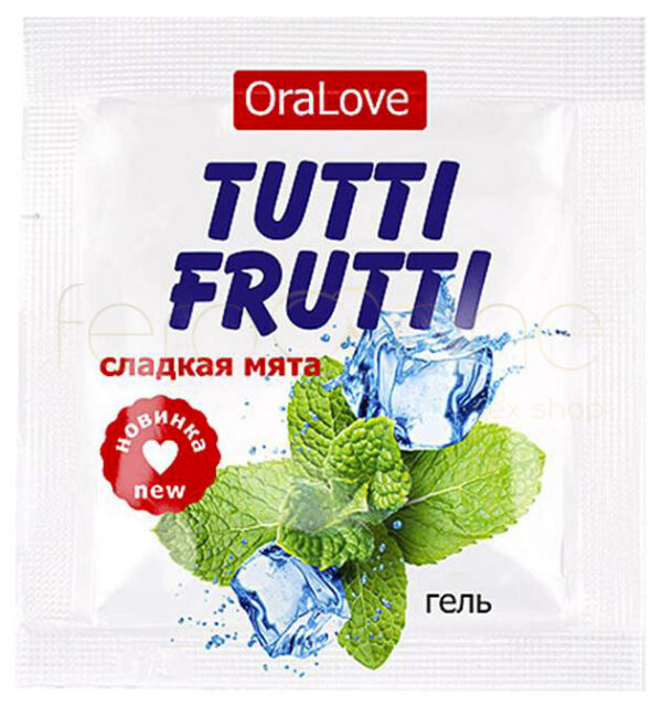 Гель-смазка TUTTI-FRUTTI со вкусом сладкой мяты, 4г