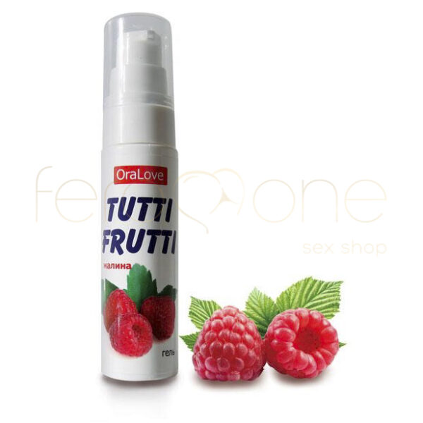 Съедобная гель-смазка TUTTI-FRUTTI для орального секса со вкусом малины